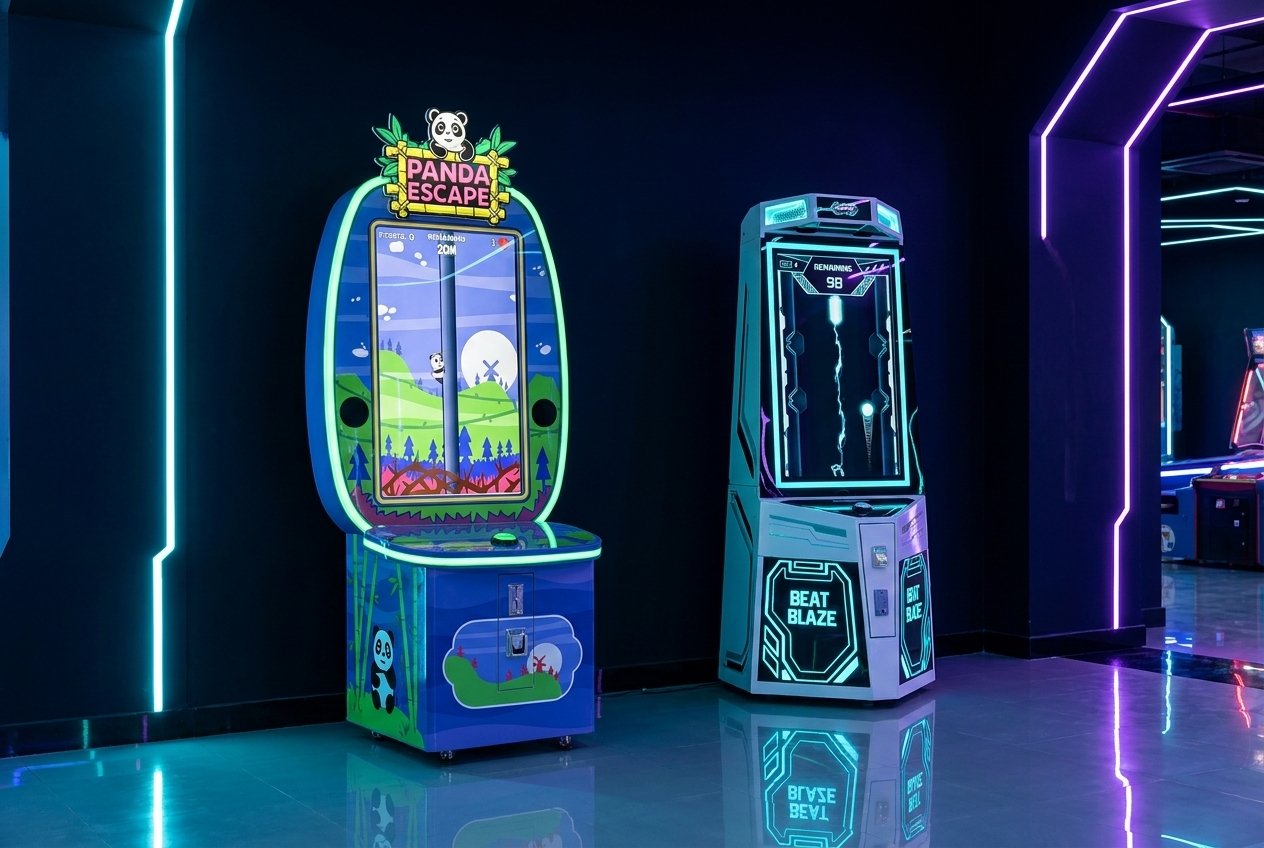 Bamigos arcade machines: Panda Escape and Beat Blaze cabinets made in Delhi