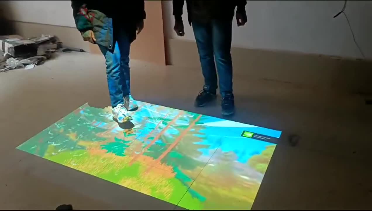 Interactive Projection Games, real players and equipment