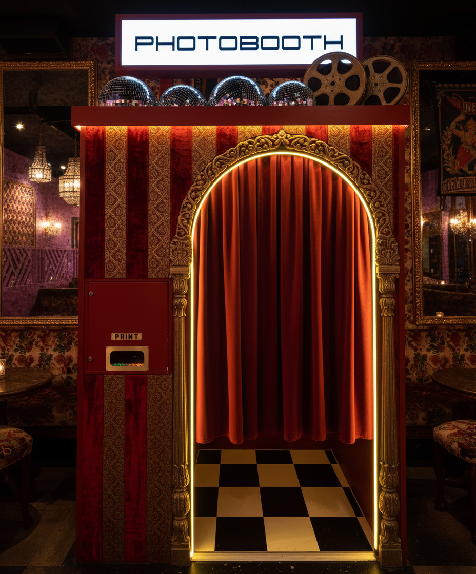 Custom photo booth for Bollywood bar