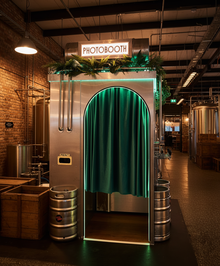 Custom photo booth designed for an Indian brewery