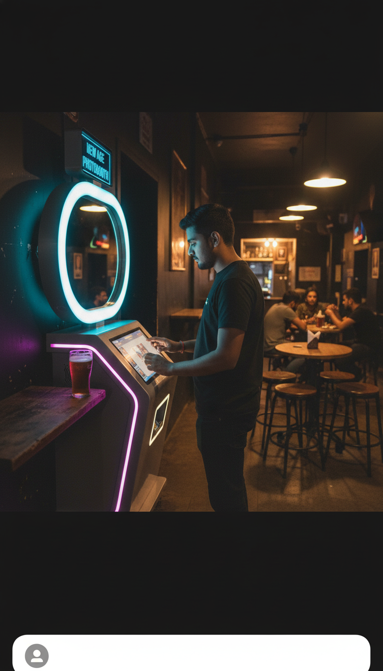 Pikcha AI Photo Booth installed in an Indian bar setting